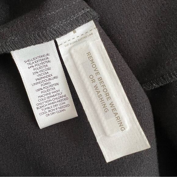 LOFT Black Mock Neck Keyhole Cutout Sleeveless Sheath Panel Dress - Picture 7 of 7